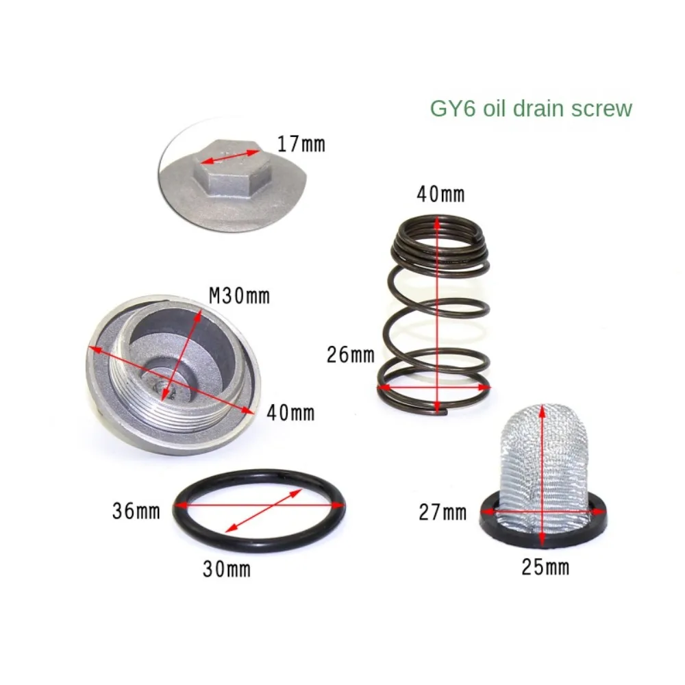 Auto Accessories GY6 Scooter Oil Drain Plug Set 50cc To 150cc 125/150 Plug Oil Filter Moped Oil Filter for Baotian /Benzhou