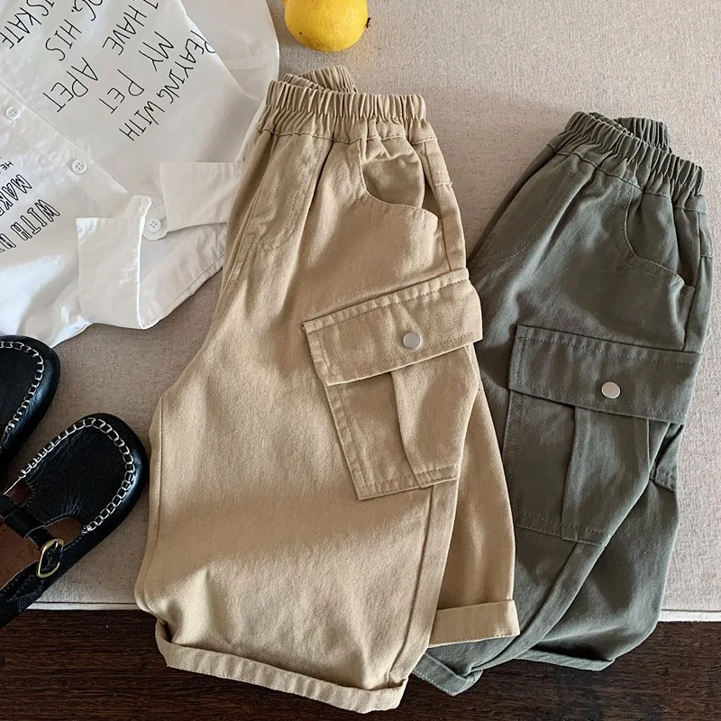 RAISE YOUNG Kids Boys Suspenders 2026 Autumn 1-6Yrs Baby Boys Casual Overalls Side Pockets Toddler Infant Boys Straight Pants