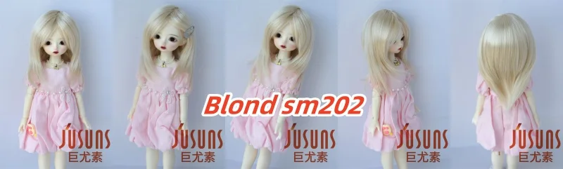 JD762 Natural curls Mid long doll wigs that can be tilted and self trimmed with bangs Full sizes Doll Accessories