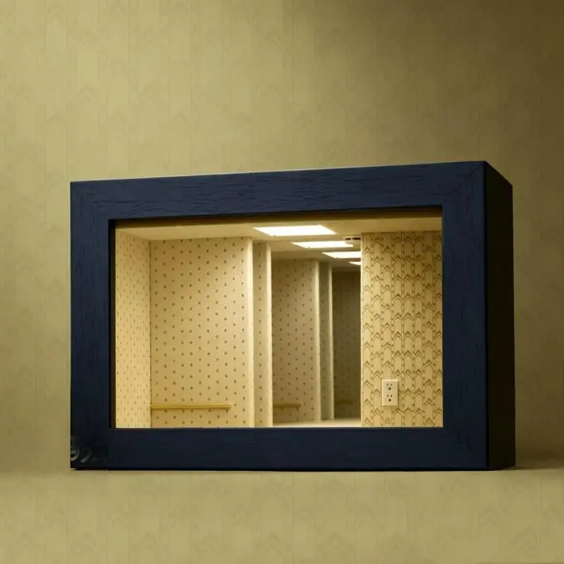 Hot Rear Room  Abyss Mirror Photo Frame Creative Landscaping Figure  Display Box Tabletop Ornament Peripheral Gifts