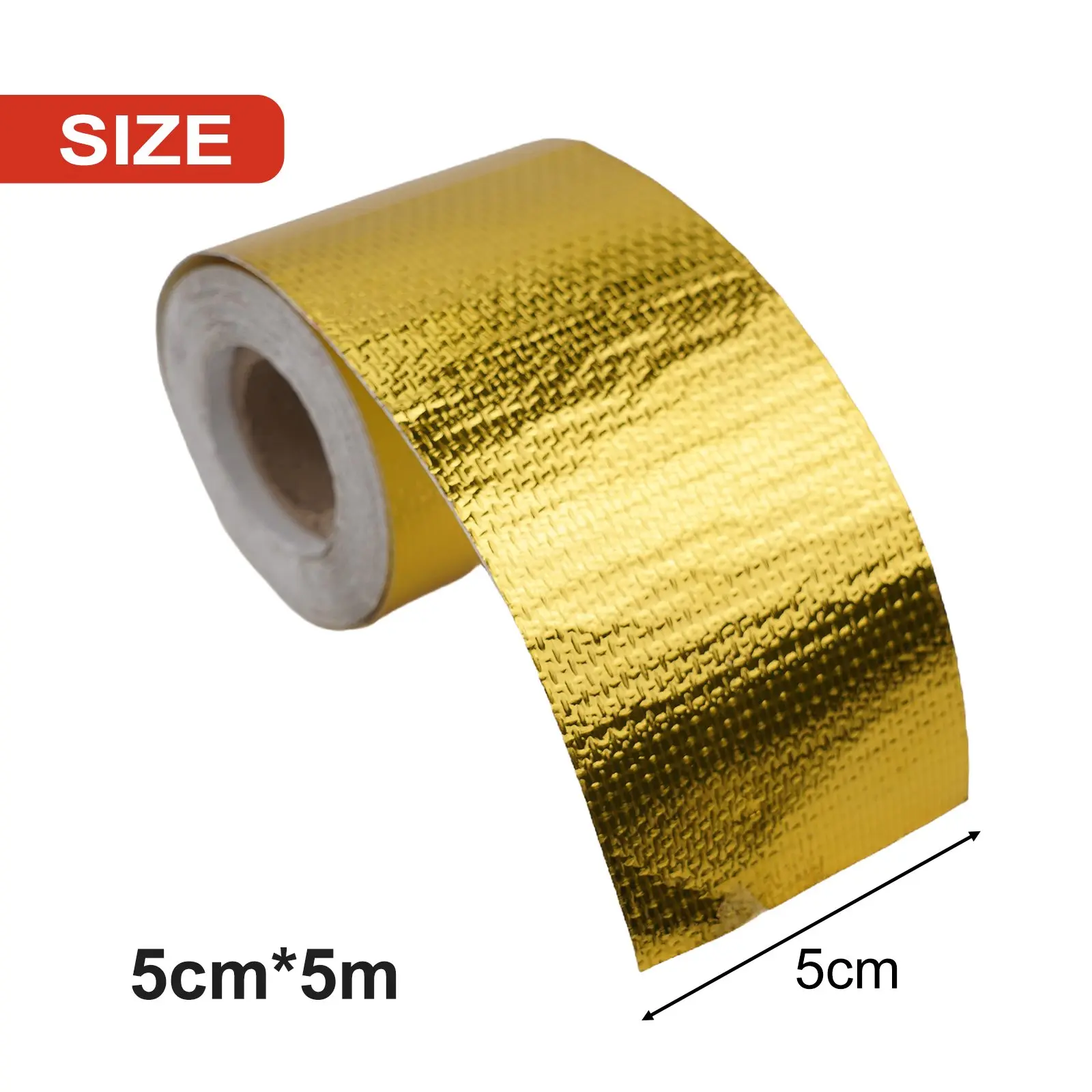 5m Heat Shield Wrap Automotive Exhaust Tube Insulation Tape Golden Tape Turbo Heat Exhaust Thermal Wrap Tape Car Accessories