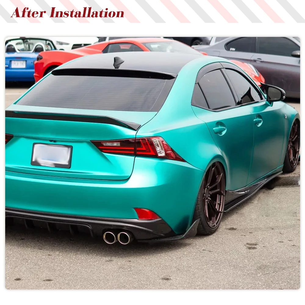 for Lexus IS250 IS350 F Sport 2013-2020 Carbon Fiber Car Side Skirts Apron Extension Lip Side Skirts Spoiler Lip view 3