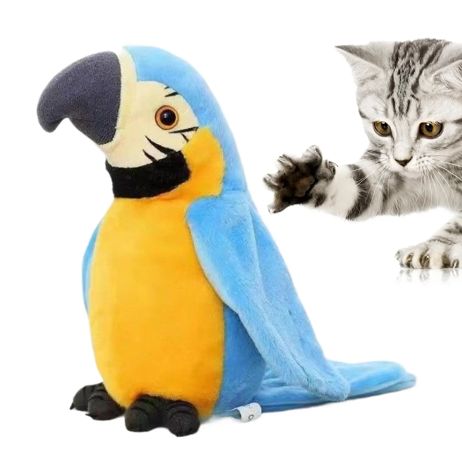 

Bird Toys For Kids Chirping Parrot With Flapping Wings And Music Electronic Realistic Plush Animal For Kids Pets Party Play Desk