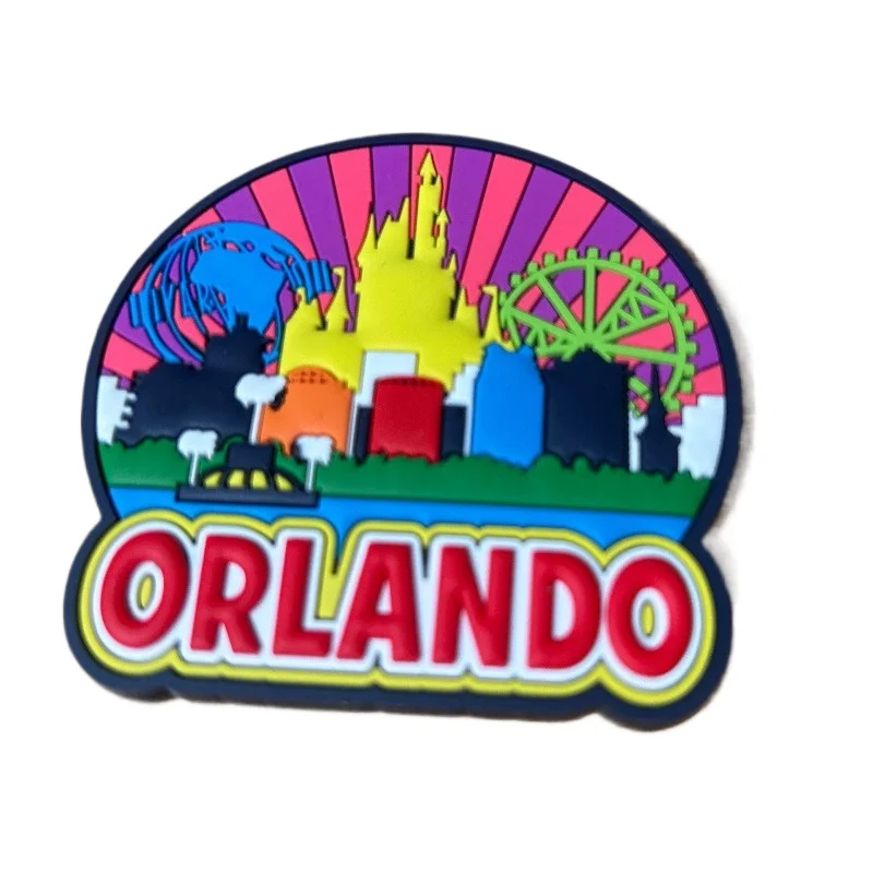 Imanes de nevera de Disney Mickey Mouse, imán suave para nevera de París, imán de recuerdo de la ciudad de Orlando, imanes para neveras