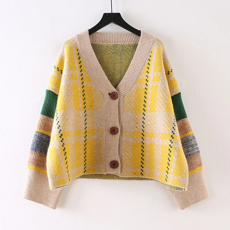 ZAMOR Women's Slouchy Knit Cardigan Sweater, Short Loose Fit, Spring Autumn Outerwear, Korean Fashion Top