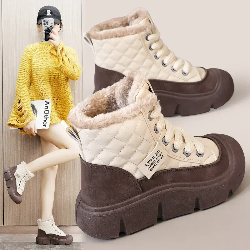 Womens Shoes Snow Boots for Women Winter 2025 New Plush Comfortable Warm Outdoor Anti Slip Cold Proof Ankle Boots Botas Mujer