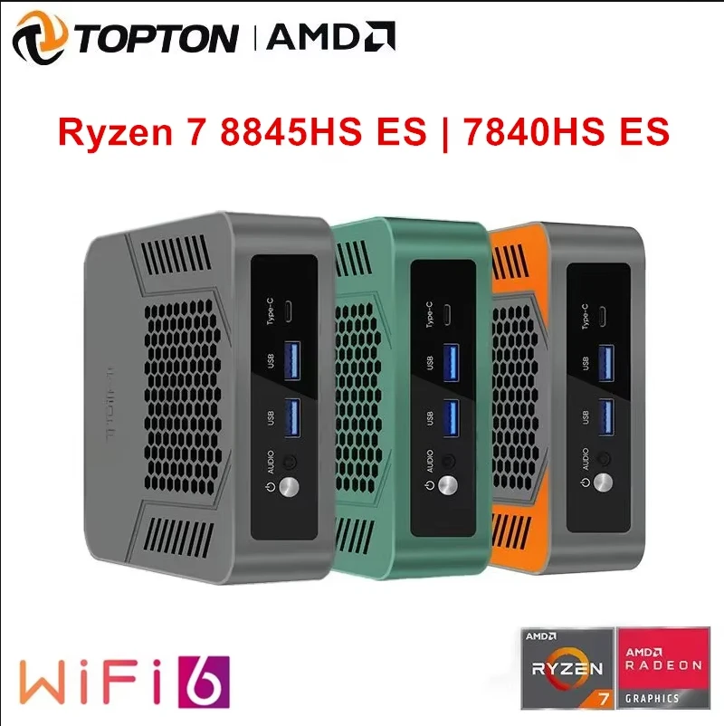 2025 Cheap Mini PC AMD Ryzen 7 8845HS ES Ryzen 9 6900HX ES Dual LAN Pocket Pc Dual HDMI/ WiFi 6/ BT/ Home/Office/Gaming Computer