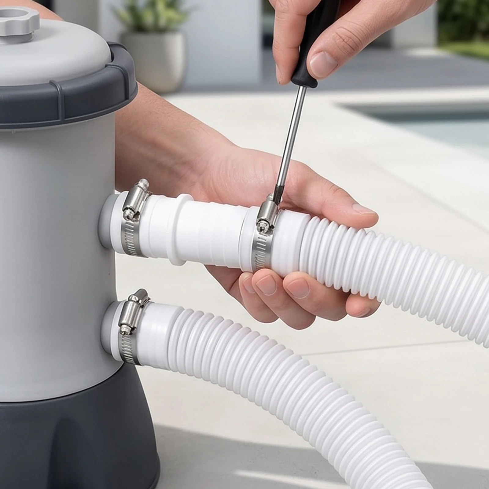 1.5M Pool Hose 32mm Swimming Pool Hose Ground Pool Filtration Pump Hoses Replacement For INTEX 300/330/530/1000 Pools Accessory