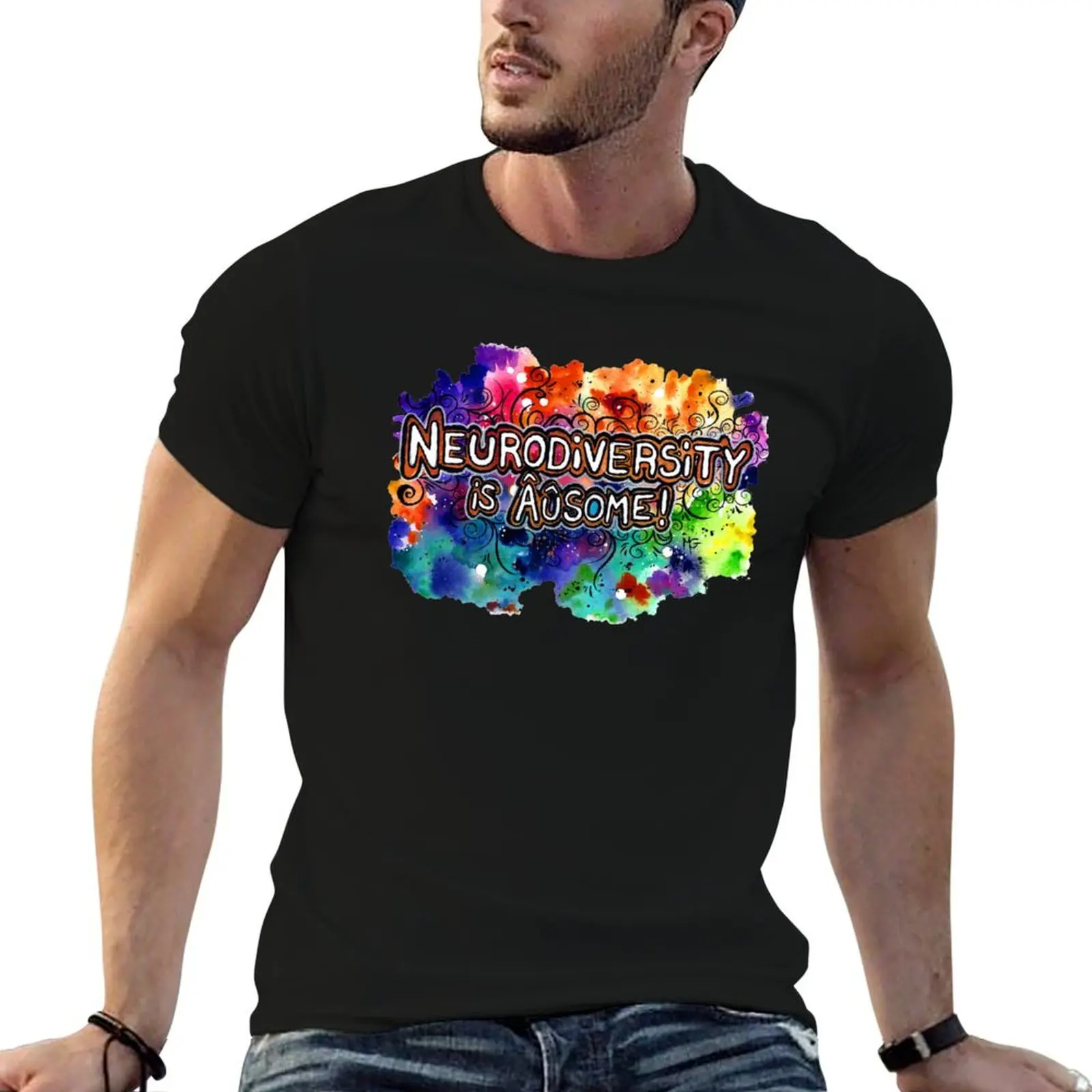 Футболка Neurodiversity Is AUsome, мужские футболки, мужская футболка приталенного кроя, роскошные мужские футболки, высококачественная футболка люксового бренда