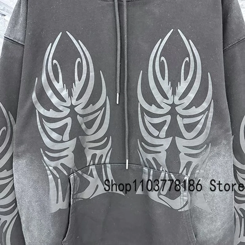 Asas Logotipo impressão moletons com capuz, Moda retrô pulôver, Old Black Wings, rótulo original, GUERRA Hoodie, GUERRA, Novo, Vestível, Veste, GUERRA, 2022