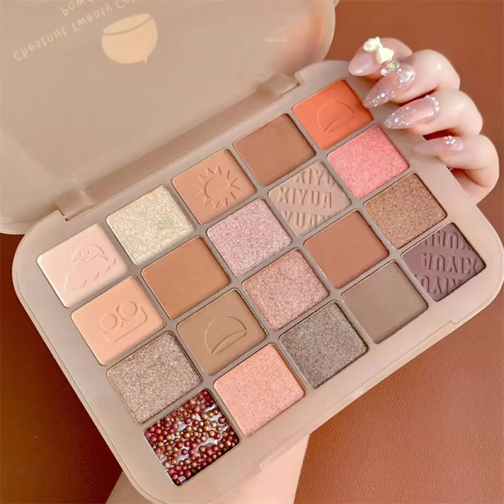 Chestnut 20-ciakowa paleta cieni do powiek, matowa perłowa, ziemiste nasiona granatu, paleta cieni do powiek z chrupiącego ryżu