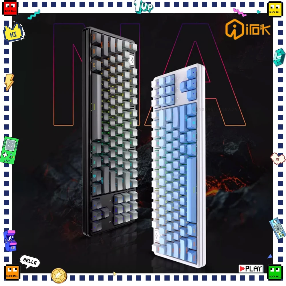 Irok-Custom Wired Teclado Mecânico Gaming, Interruptor Magnético, Valorant, Acessório Gamer, NA87Pro, 8000Hz, RT0.02mm