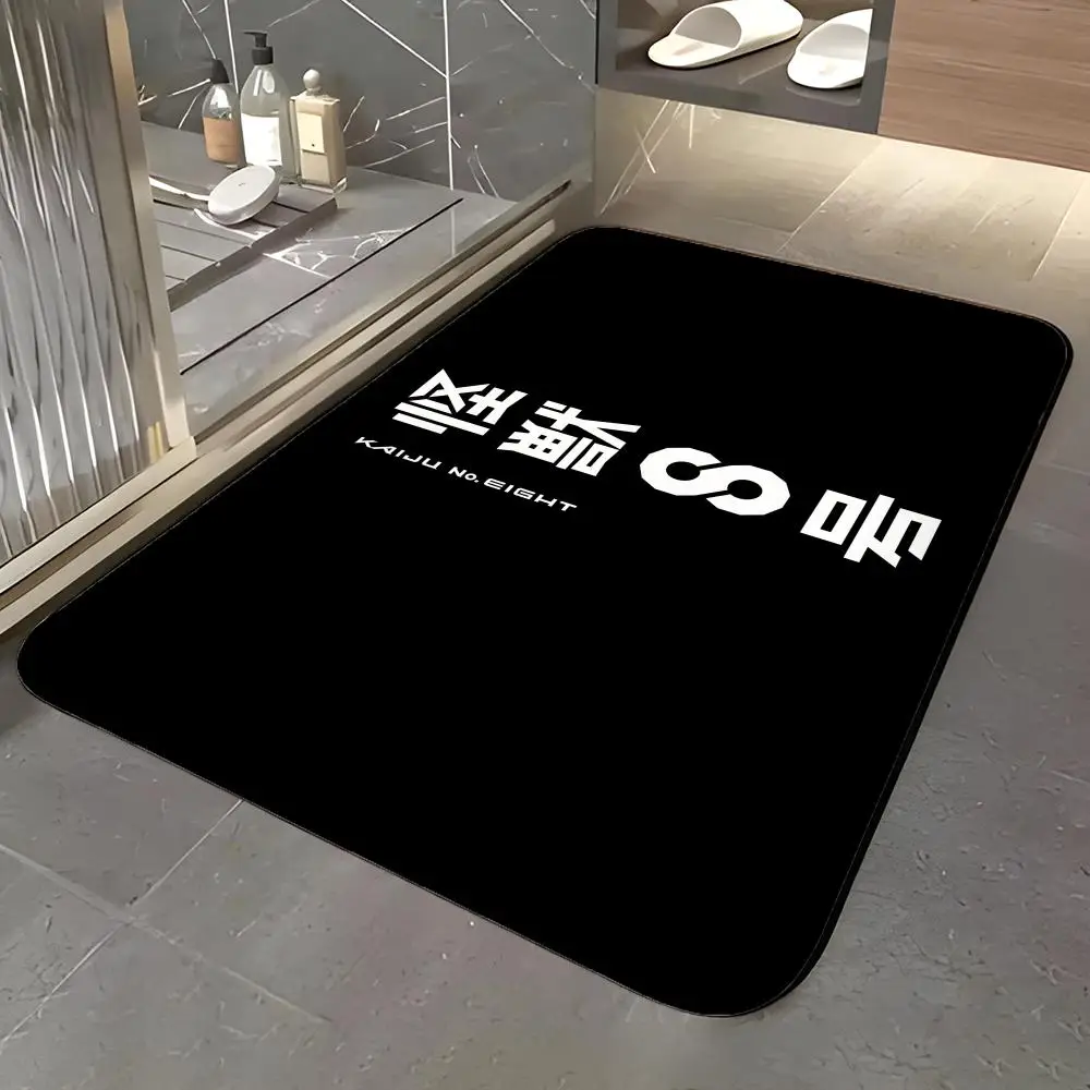 Anime K-Kaiju No.8 Floor Mat Soft Flannel Entrance Door Mat Non Slip Absorbent Bathroom Bedroom Floor Rug