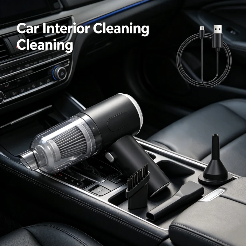 9000Pa Wireless Car Vacuum Cleaner USB Charging 1200mAh Portable Cleaning Appliance Mini Wet and Dry Vacuum Cleaner Household