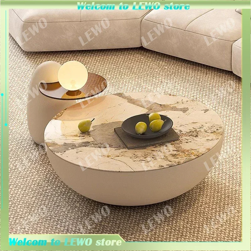 

Novelty Clear Coffee Table Living Room White Round Modern Coffee Table Balcony Bedroom Mesa De Centro De Sala Home Furniture