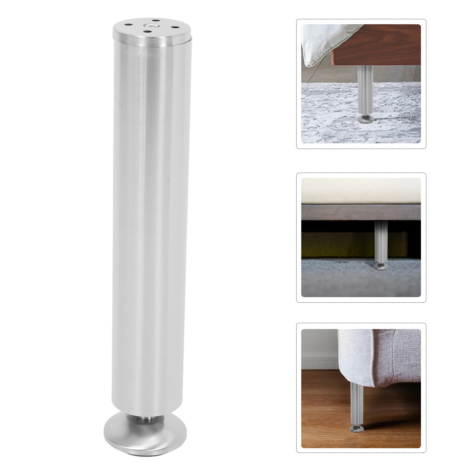 

4Pcs Stainless Steel Furniture Feet Heavy Duty Adjustable Levelers for Cabinet Sofa Table Chair Non-Slip Rust Resistant