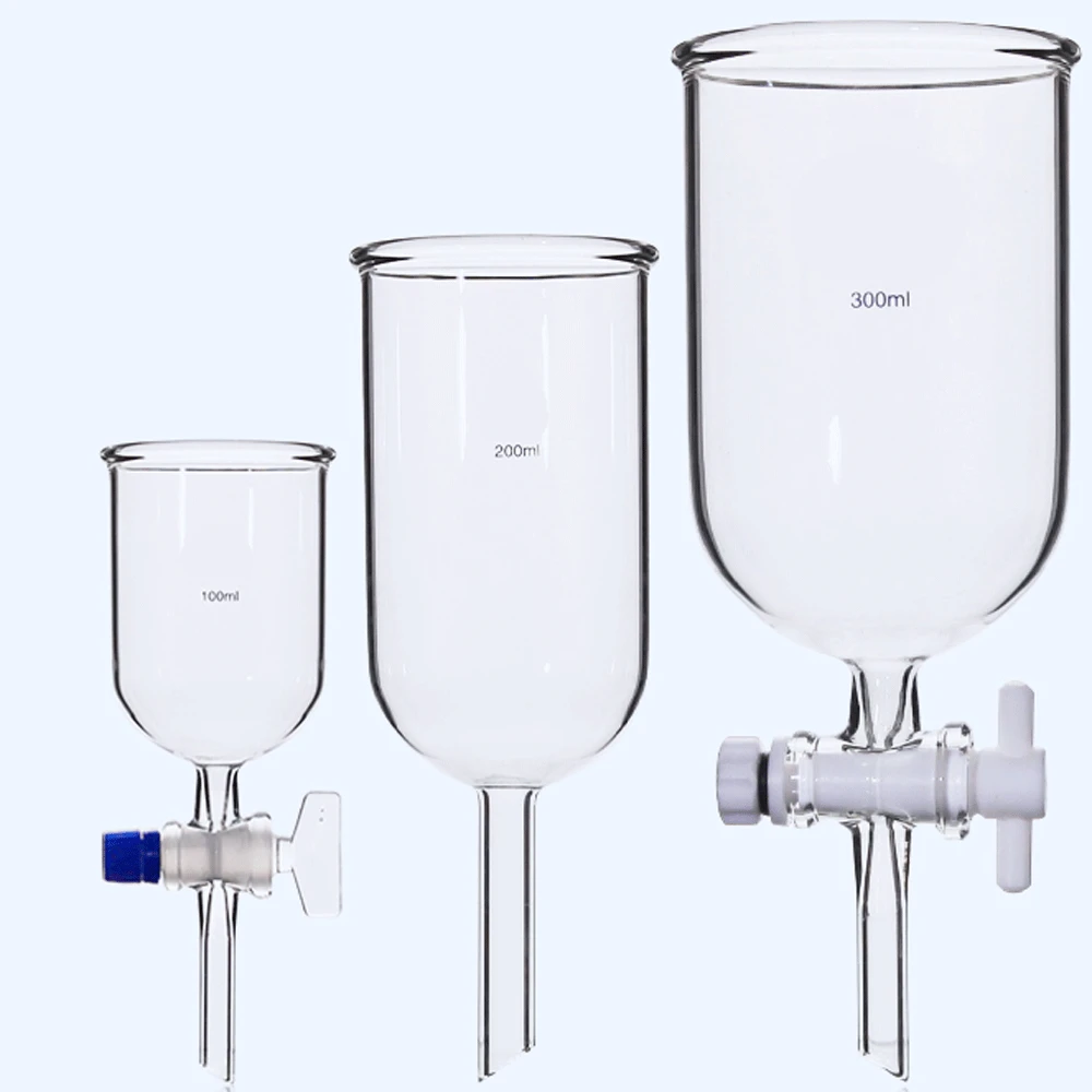 50 100 200 300 500 1000ml Boro Glass cylindrical Round Funnel Labrotary Glassware Chemical Experiment