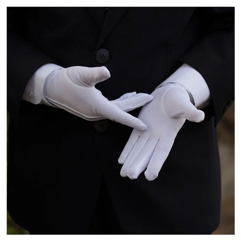 New White Formal Gloves Tactical Gloves Tuxedo Magician housekeeper Honor Guard Parade Santa Men Inspection Winter Gloves 1Pair