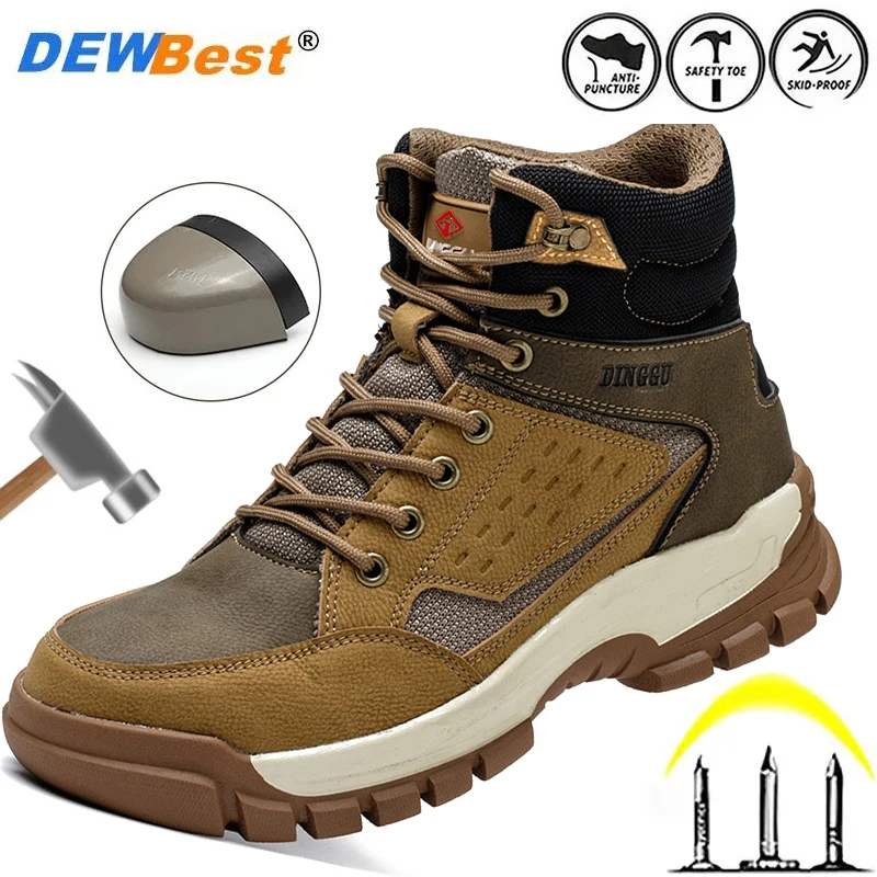 

Men's anti smashing and anti piercing steel toe comfortable autumn and winter construction site safety work protective shoes