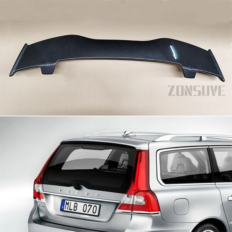 For Volvo V70 2009-2014 Spoiler ABS Plastic Hatchback Roof Rear Wing Body Kit Accessories