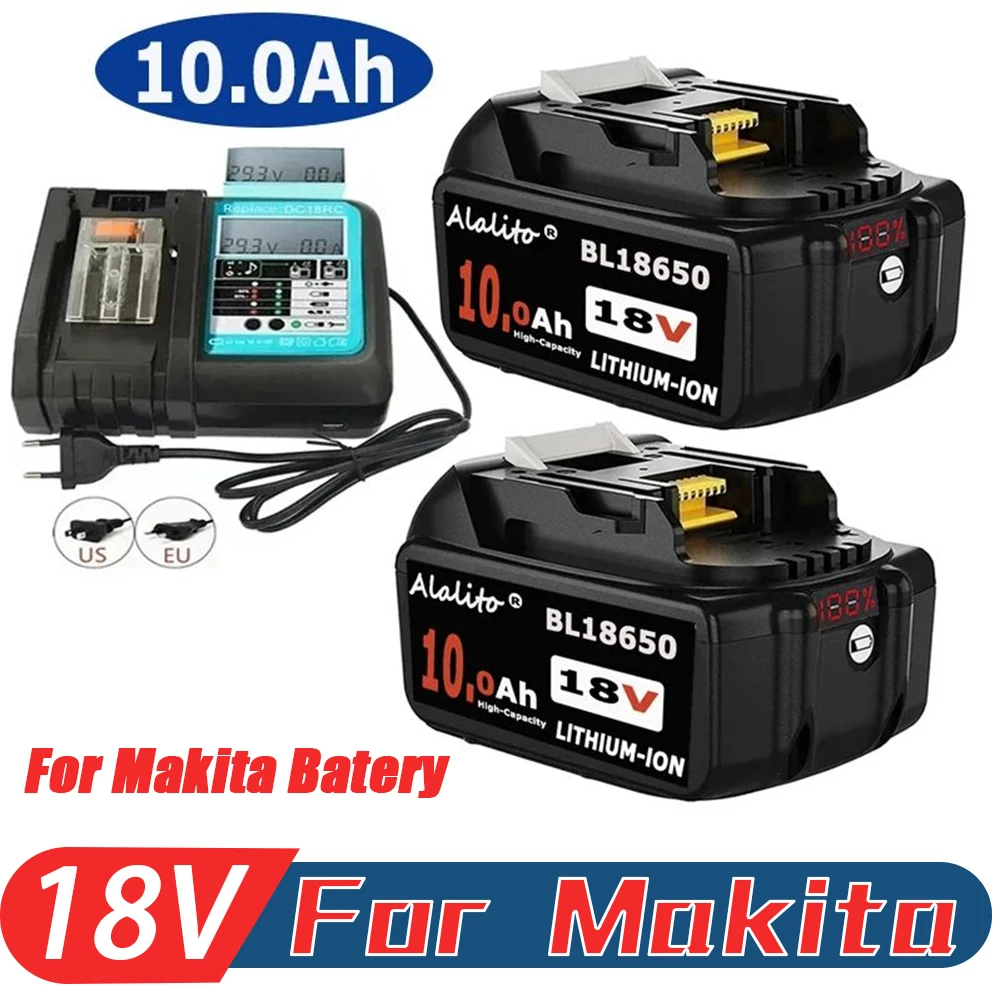 

BL1850 18V 10.0Ah Replacement Battery for Makita Power Tool 10000mah BL1840 BL1860 Battery with LED Power Display