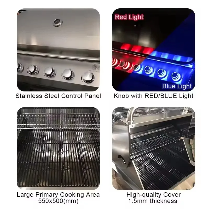 Modern Premium Built-In Gas Outdoor Grill BBQ for Home and Outdoor Kitchen for Football Fan Zone view 2