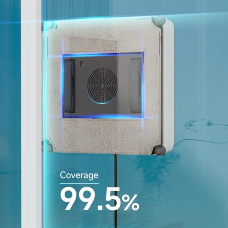 3000Paの吸引力と自動水噴霧機能を備えた窓掃除ロボット、高層フレームレスおよび家庭用ガラス表面向け、インテリジェントな移動軌跡