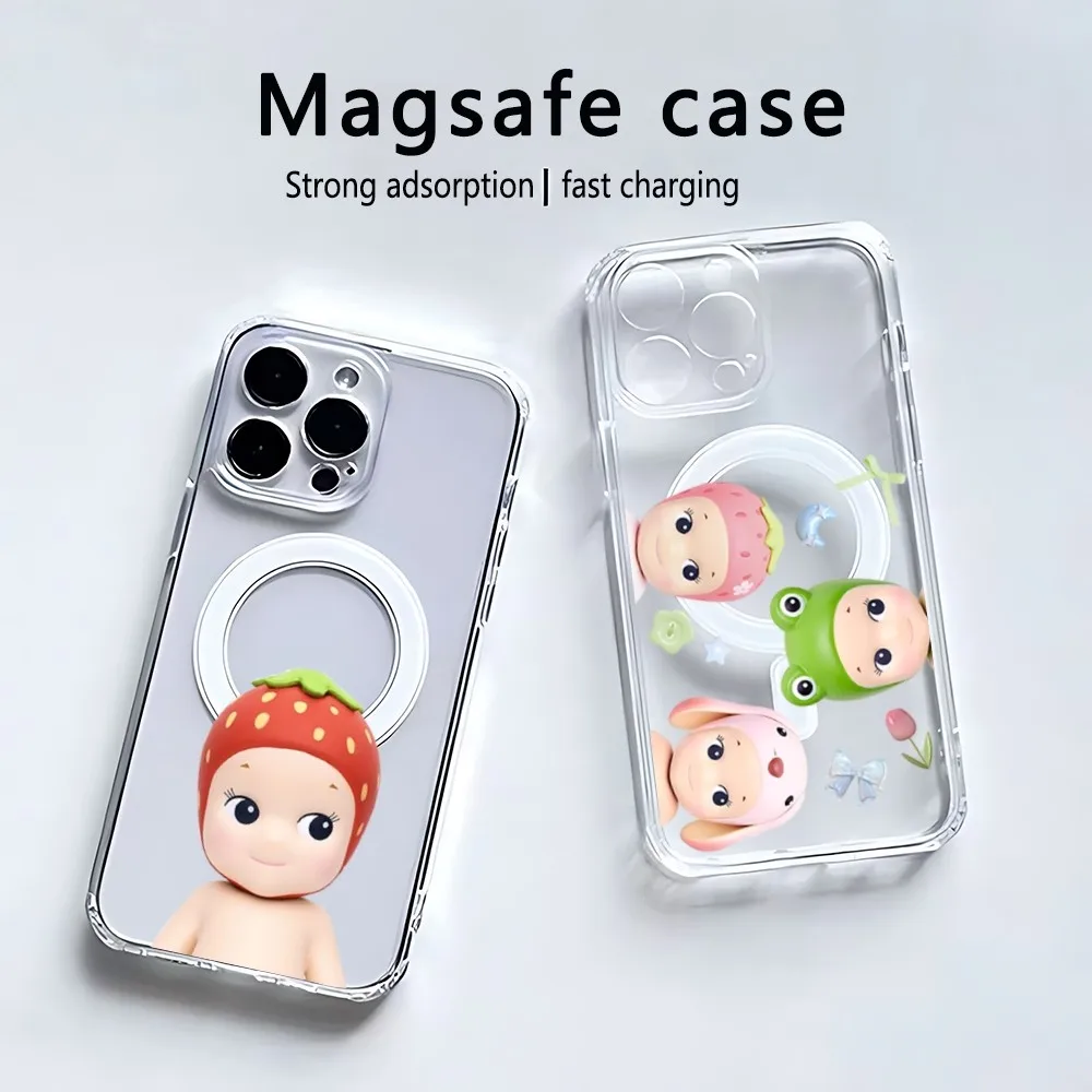 

Cute S-Sonny Angel Phone Case Magsafe Transparent Case Iphone 13 Pro Max Case 12 Mini Phone Cover 11 14 15 16Wireless Charging