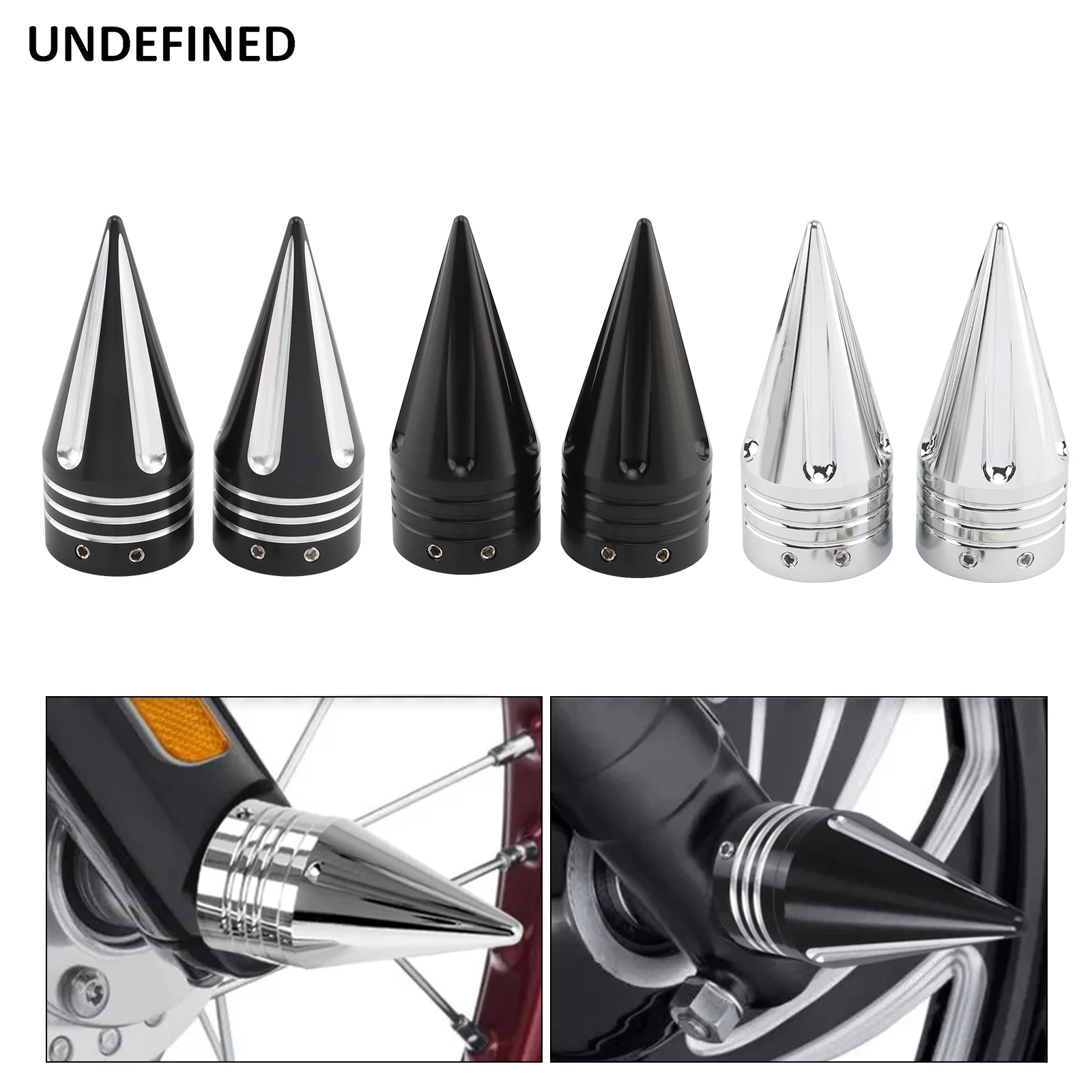 

2PCS Motorcycle CNC Front Axle Nut Covers Caps Aluminum Black/Chrome For Harley Sportster 883 1200 Dyna Touring Softail