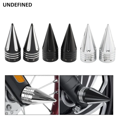 Tapas de tuercas de eje delantero CNC para motocicleta, tapas de aluminio negro/cromo para Harley Sportster 883 1200 Dyna Touring Softail, 2 uds.
