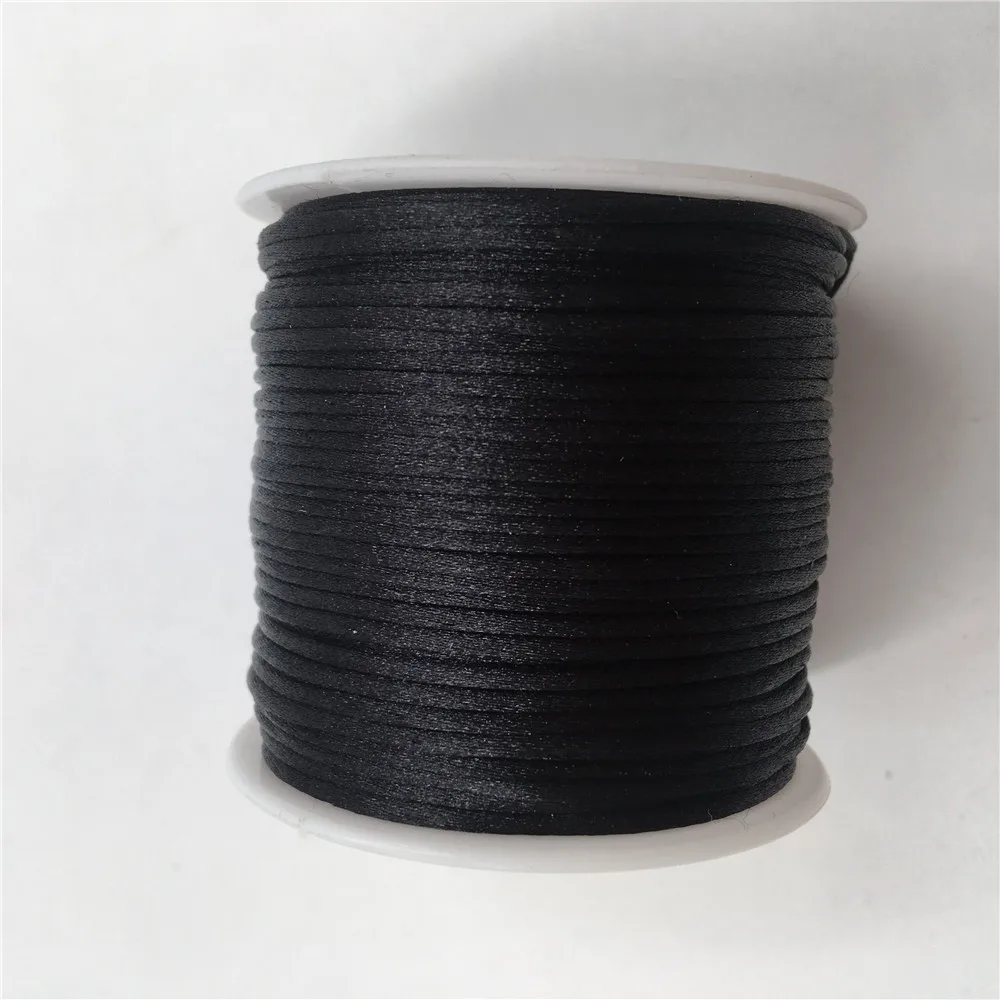 1MM 20meters/roll Black Macrame Cord Strong Braided Silk Satin Nylon Rope DIY Making Findings Beading Thread Wire