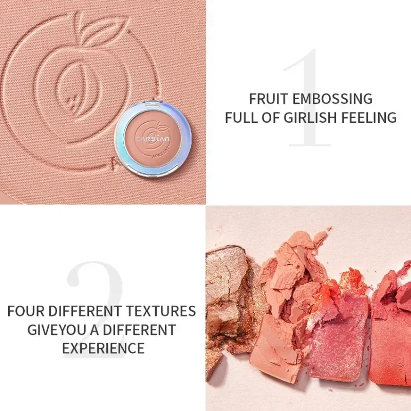 CARSLAN 6 Kolorów Olśniewająca Paleta Róż Nude Matowy Brokatowy Brokat Naturalny Rozświetlający Róż do Policzków Makijaż Kosmetyk