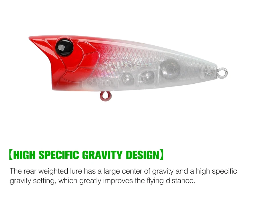 TSURINOYA 70F Popper Angelköder RIPPLE 70mm 12g Topwater Harter Köder für Bass Pike Long Casting Floating Wobble Surface Modell – Detail 8