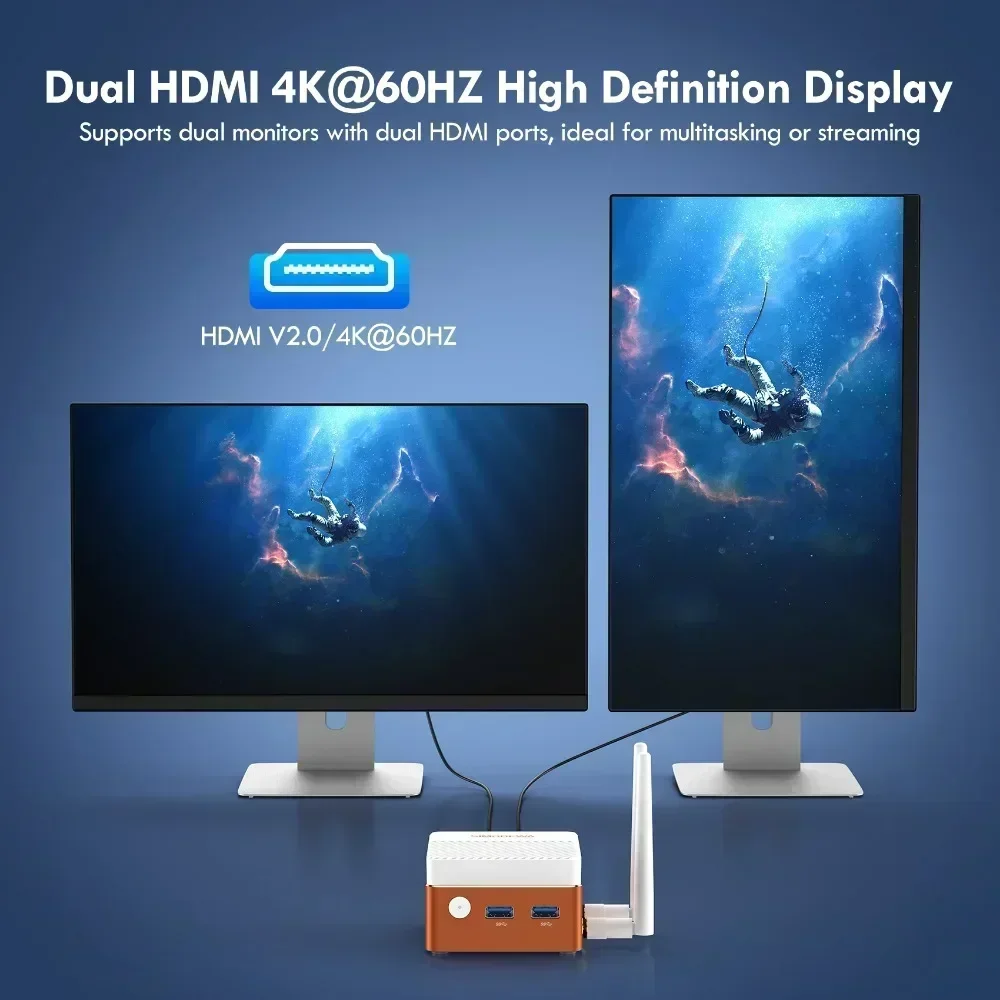 SZBOX كمبيوتر صغير للألعاب ، مكتب جيب ، واي فاي 6 ، BT ، lpdddr5 ، 16 جيجابايت ، MHz ، M.2 ، SATA ، Windows 11 Pro