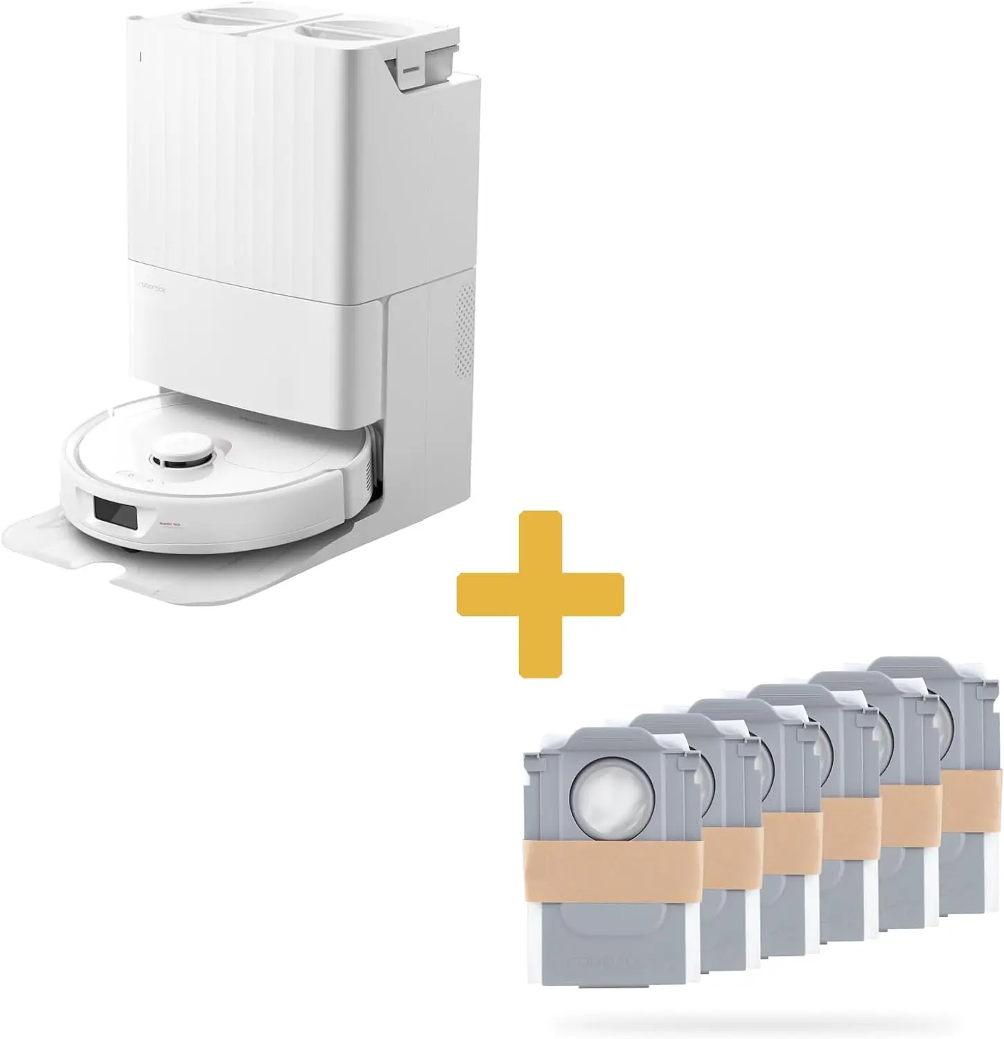 Robot Vacuum e Mop com Poeira Descartável Bag Set, Roborock Qrevo