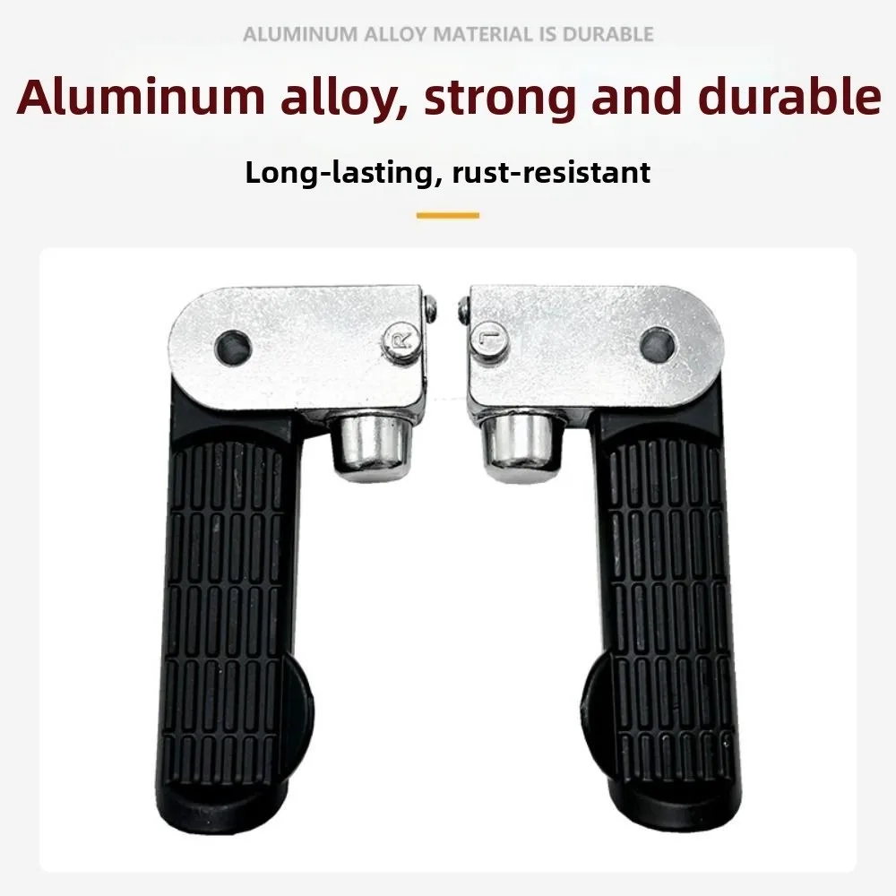Foldable Electric Bicycle Pedals Aluminum Alloy Non Slip Motorcycle Foot Pegs with Spare Parts Easy To Install E Bike Foot Rests