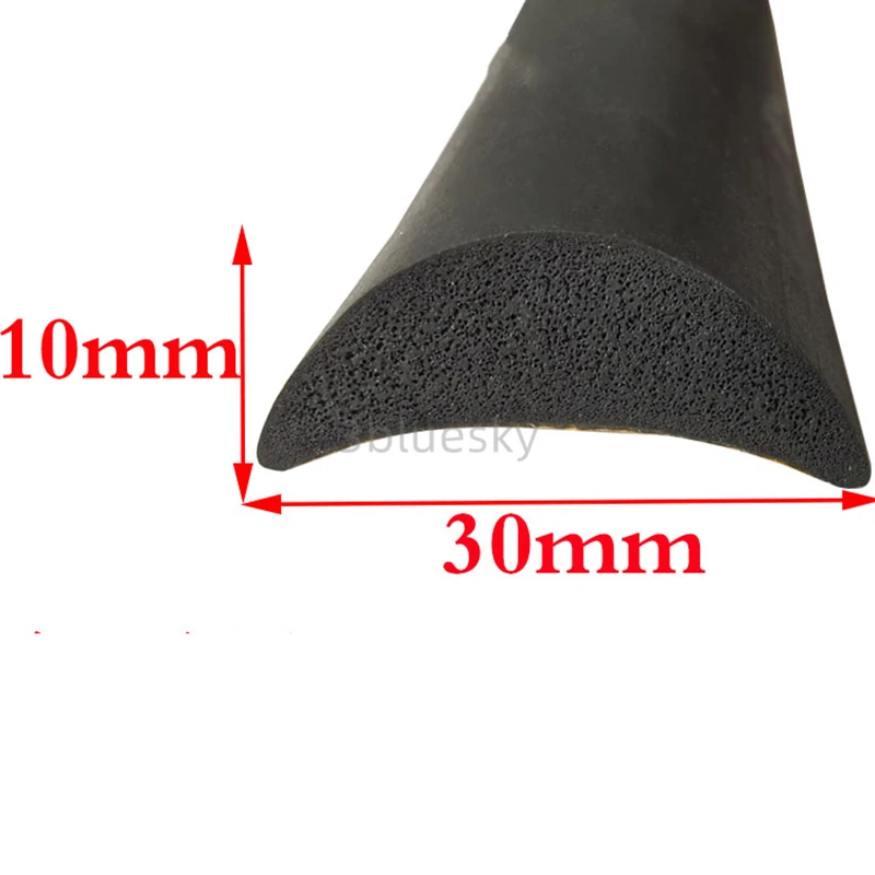 

Self-adhesive EPDM Rubber Foam Sponge Insulation Seal Strip Moon Shape Door Sealing 30x10mm Black