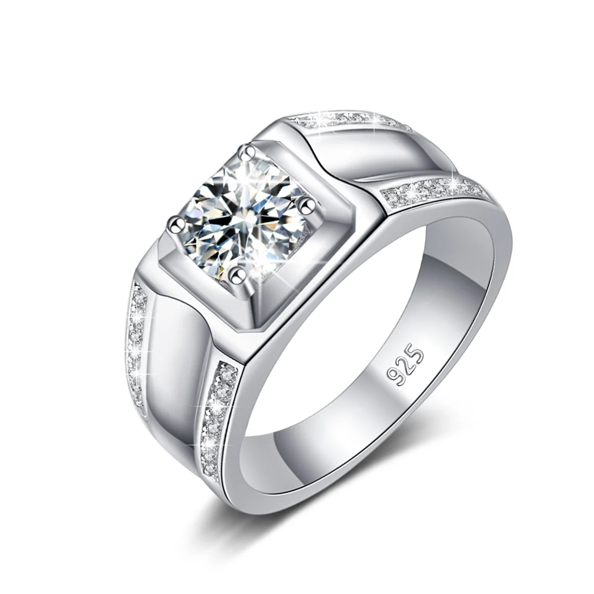 Trends 2025 Luxus Moissanite Ring Männer Hip Hop Hochzeit Band Original 925 Sterling Silber Pass Diamant Test Mit Zertifikat Geschenk – Detail 7
