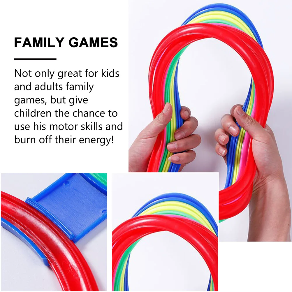 

1 set Hopscotch Training Equipment for Kids Outdoor Plastic Ring Game Set Motor Skills Toy Family Party Beach Play Jumping