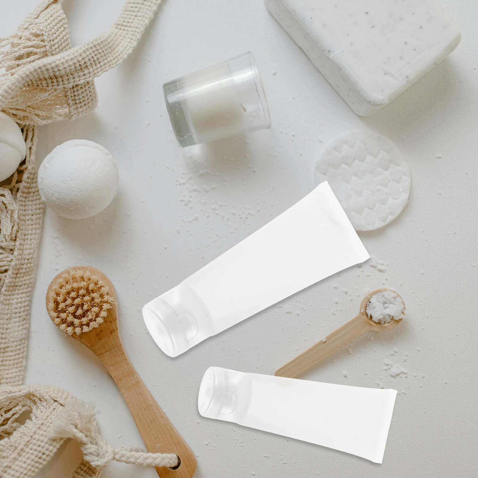 

30Pcs Clear Frosted Travel Tube Bottles Refillable Squeeze Tubes 20ml 30ml 50ml for Toothpaste Shampoo Lotion Toiletries Storage