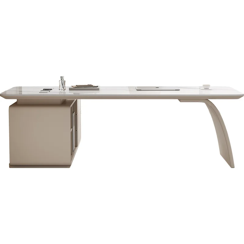 

Light luxury rock slab corner desk home study modern simple workbench light luxury computer