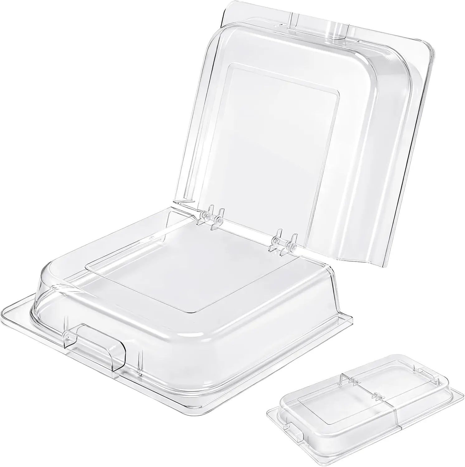 

1 Pack Polycarbonate Hin ed Dome Cover with Handle 21" x 13" x 3" Rectan ular Dome Cover Double Si d Handle Table Pot