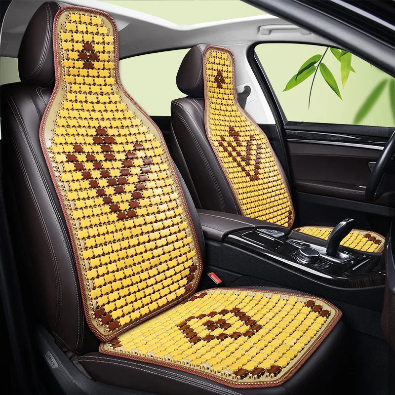 

Summer Cool Bamboo Cushion Car Seat Cover Natural Bamboo Square Mat Single Piece Massage Breathable Environmental Waterproof