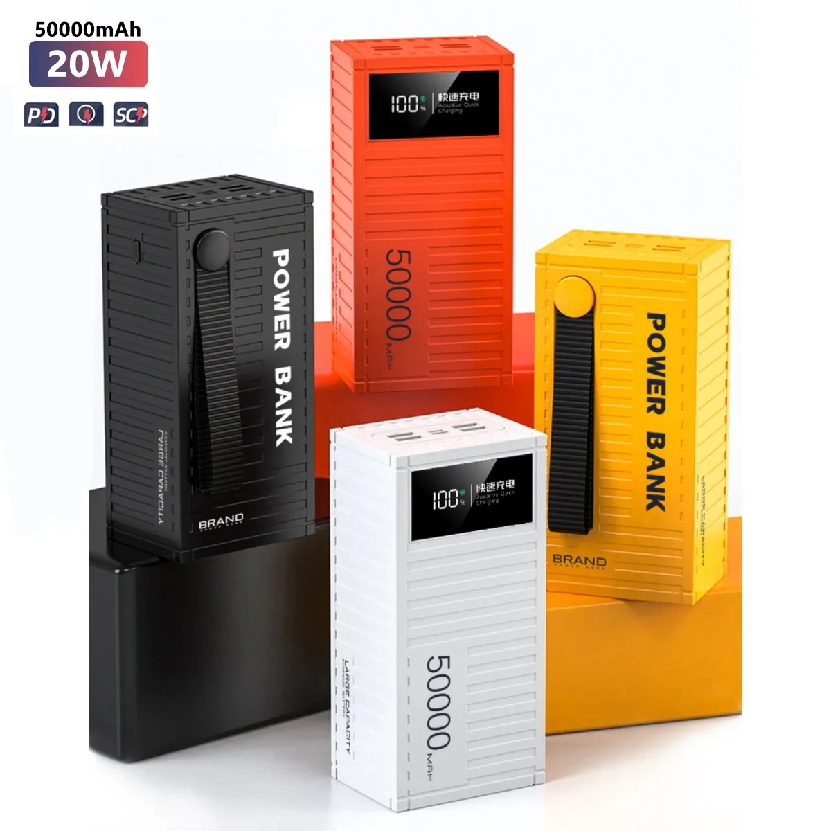 보조베터리 휴대용 외장 배터리 충전기, 아이폰, 삼성, 화웨이용, 66W 30000mah powerbank 고용량 보조배터리, 50000mAh 고속 충전