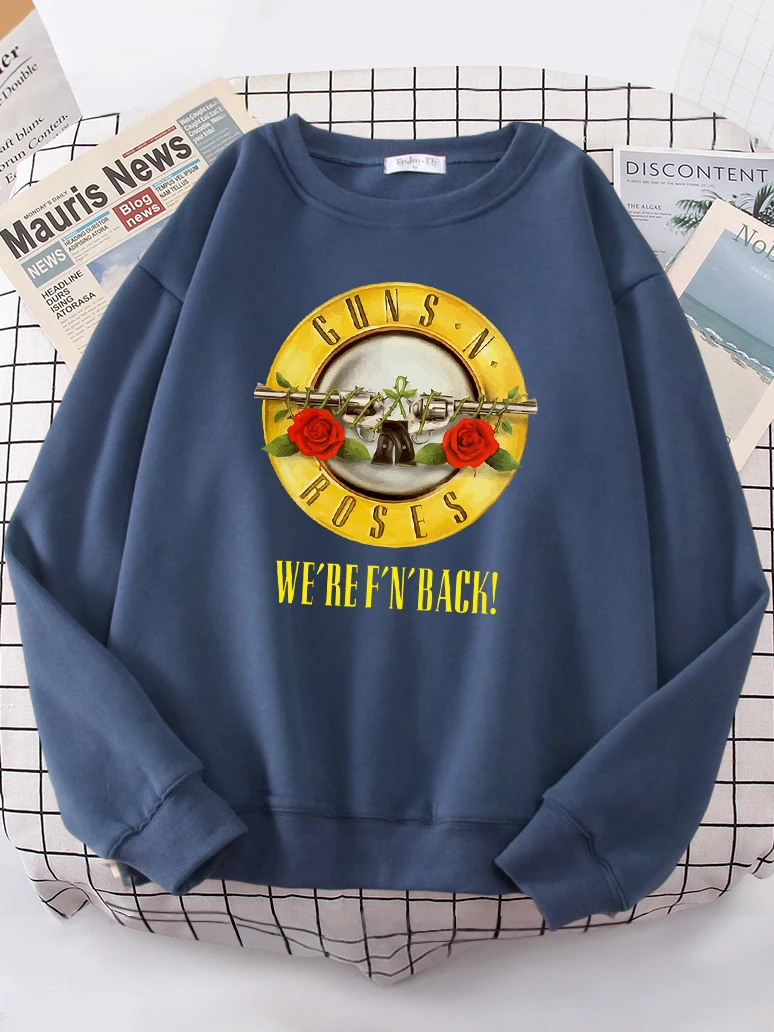 Guns N\' Roses We\'re Back Retro Street Style Women Sweatshirt Street Casual Hoody Hipster Loose Hoodies hip hop Fleece Streetwear