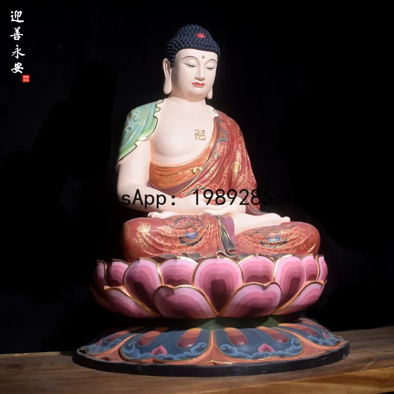 

x15 Sakyamuni Buddha statue painted fiberglass raw lacquer birth handicraft ornament