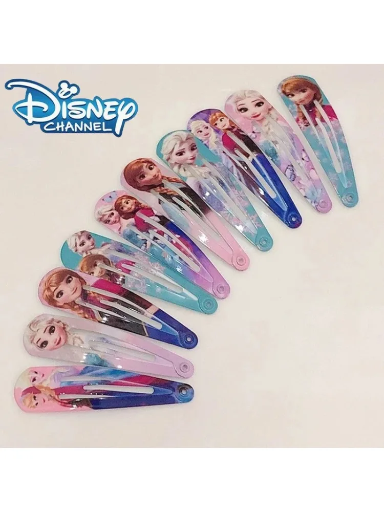 Losowe 5/10 sztuk mrożone spinki do włosów Elsa dziecięce śliczne Disney akcesoria do włosów cyfrowe drukowane spinki do włosów minimalistyczne prezenty urodzinowe — zdjęcie 2