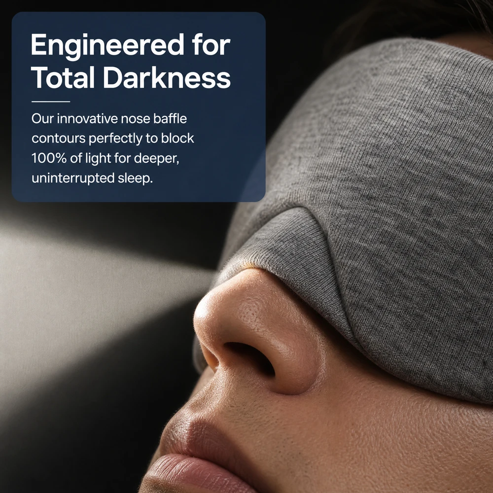 Cotton Sleep Eye Mask - Light Blocking Eye Masks for Sleep , Soft and Comfortable Night Eye Mask ,Includes Travel Pouch/Earplugs