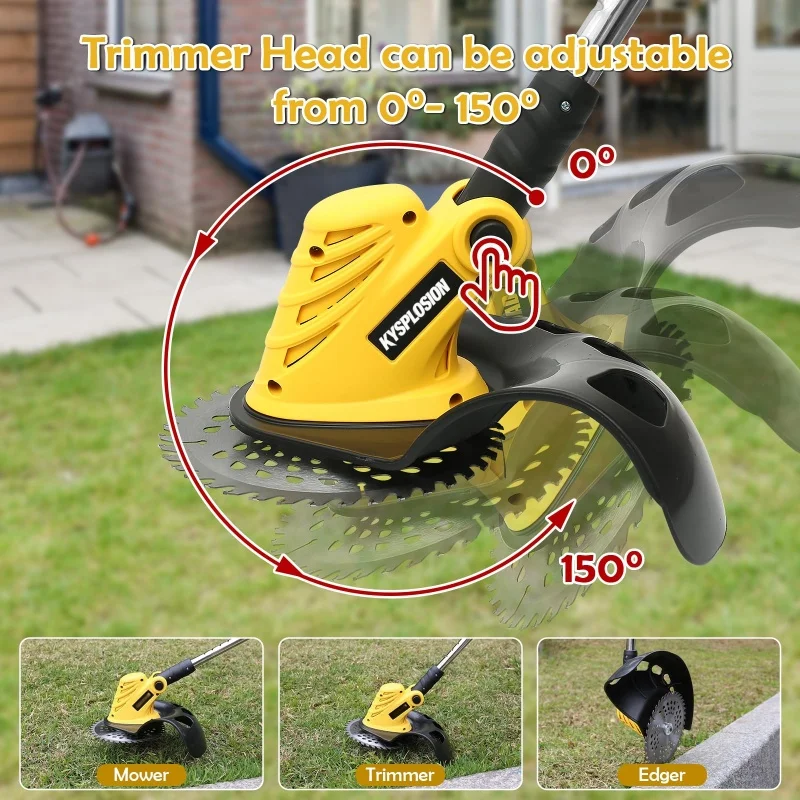 20V Handheld Electric Lawn Mower 30000RPM Foldable Electric Grass Trimmer Garden Brush Cutter Power Tool For Dewalt 20V Battery