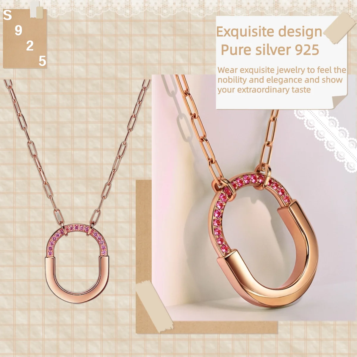 

2025 New Arrival: S925 Sterling Silver American Brand Lock Necklace - Zircon Chain, Exquisite Design, Perfect for Daily Wear